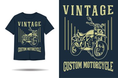 Klasik özel motosiklet tişörtü tasarımı