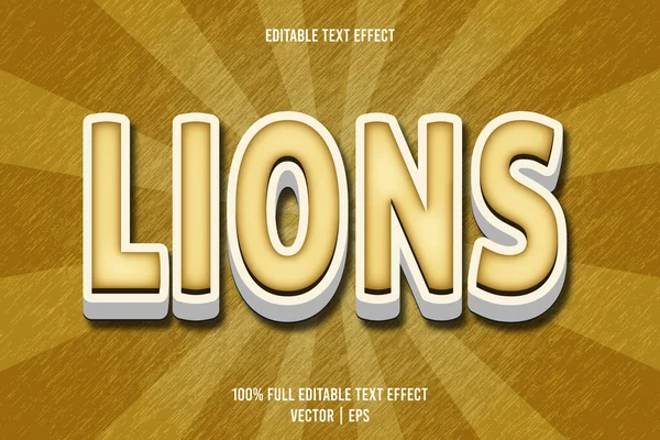 Lions Effet Texte Modifiable Dimensions Embosser Style Dessin Animé — Image vectorielle