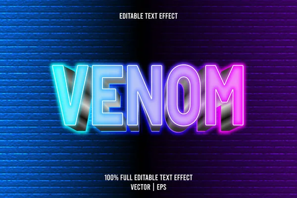 Venom Redigerbar Text Effekt Dimension Prägla Modern Stil — Stock vektor