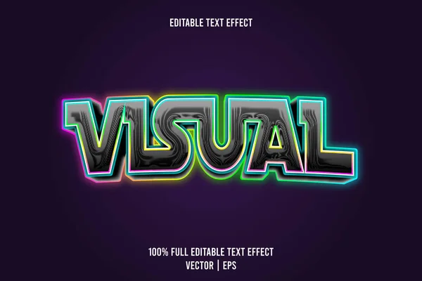 stock vector Visual editable text effect 3 dimension emboss neon style