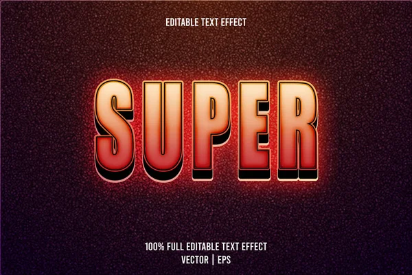 Super Editierbare Text Effekt Dimensionale Prägung Neon Stil — Stockvektor