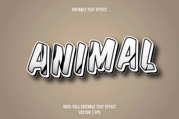 Animal Editierbare Text Effekt Dimensionale Prägung Cartoon Stil — Stockvektor