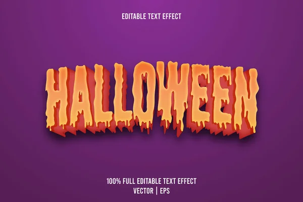 Efeito Texto Editável Halloween Dimensão Relevo Estilo Cartoon — Vetor de Stock