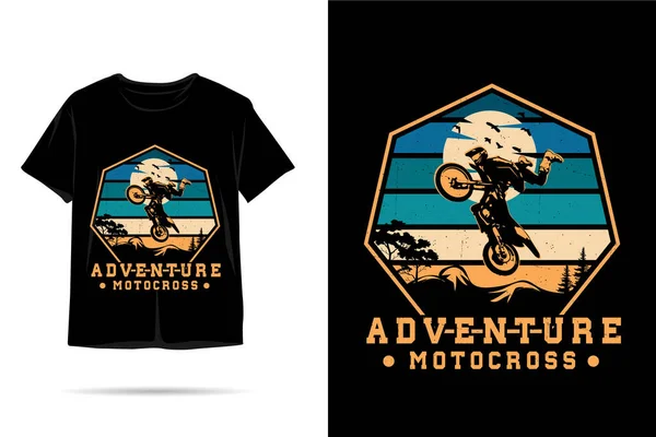 Macera motokros silueti t-shirt tasarımı