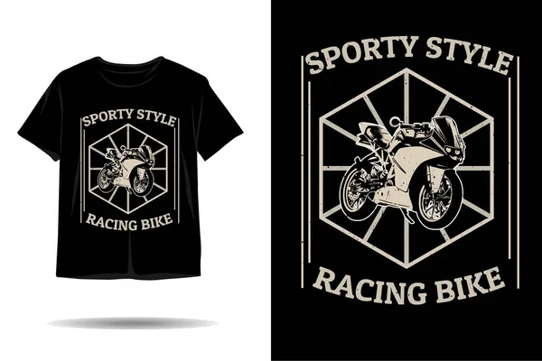 Racing Vélo Silhouette Shirt Design — Image vectorielle