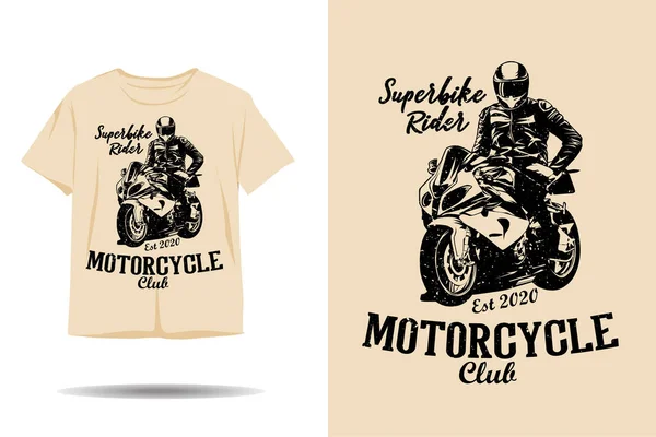 Motosiklet kulübü binicisi silueti t-shirt tasarımı