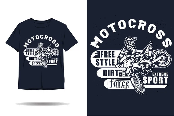 Motokros ekstrem spor siluet t-shirt tasarımı