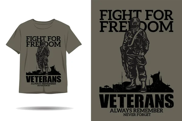 Özgürlük için savaş gazisi siluet t-shirt tasarımı
