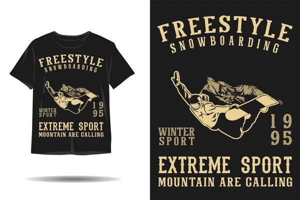 Freestyle snowboarding winter sport silhouette t shirt design