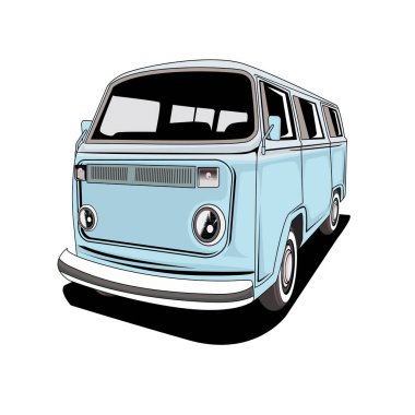 Van camper vektör illüstrasyonu