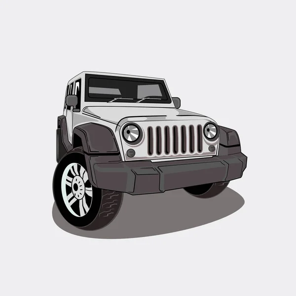 Jeep Road Vector Ilustración — Archivo Imágenes Vectoriales