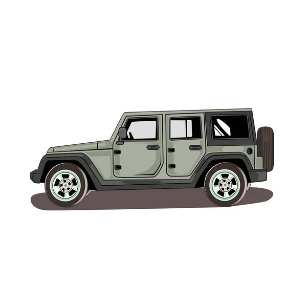 Jeep Road Vektor Illusztráció — Stock Vector