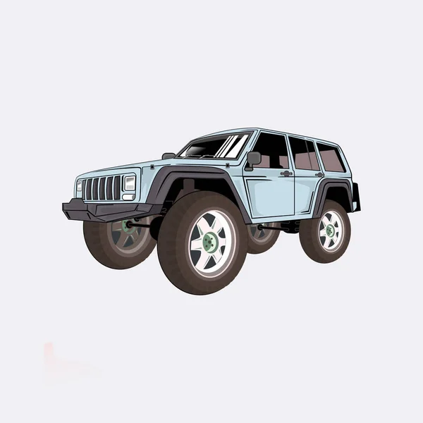 Illustration Vectorielle Jeep Road — Image vectorielle