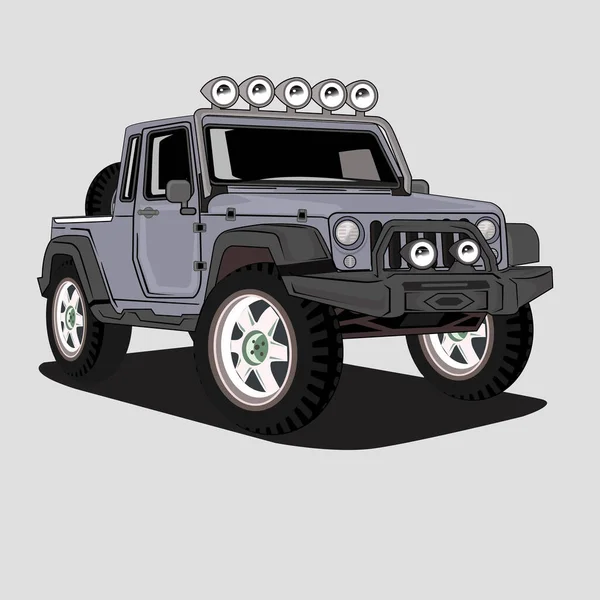 Jeep Road Vector Illustration Design — Stockvektor