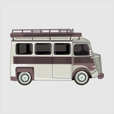 Van Camper Araba Vektörü İllüstrasyonu