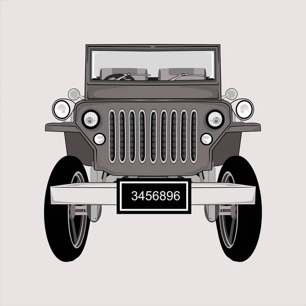 Illustration Vectorielle Jeep Rétro Classique — Image vectorielle