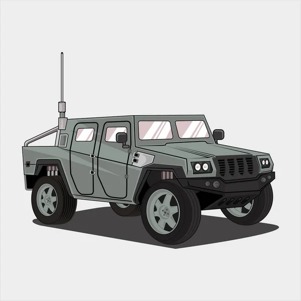 Jeep Army Car Vector Illustration — Stockový vektor