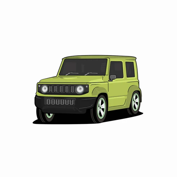 Ilustrasi Jeep Car Vector - Stok Vektor