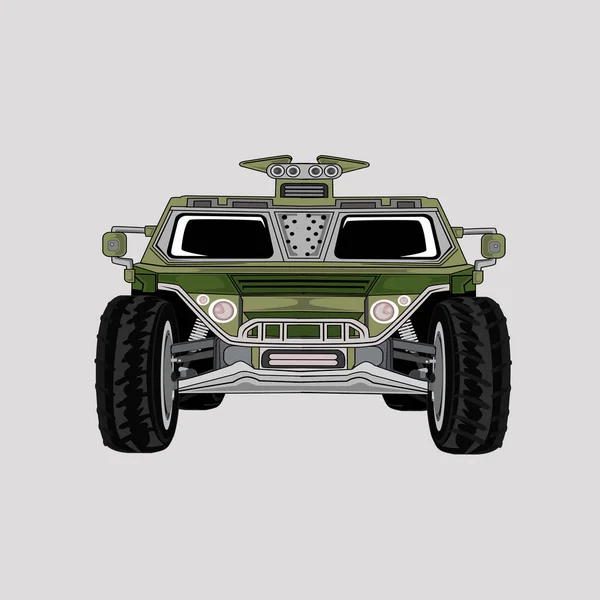 Ilustração Vetor Carro Exército Caminhão — Vetor de Stock