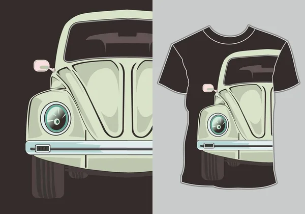Araba Shirt Tasarımı Izole Edilmesi Kolay — Stok Vektör
