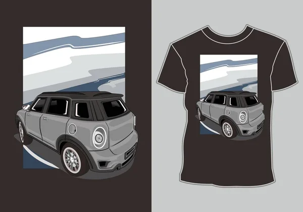 Design Shirt Modern Car Illustration — Stock Vector