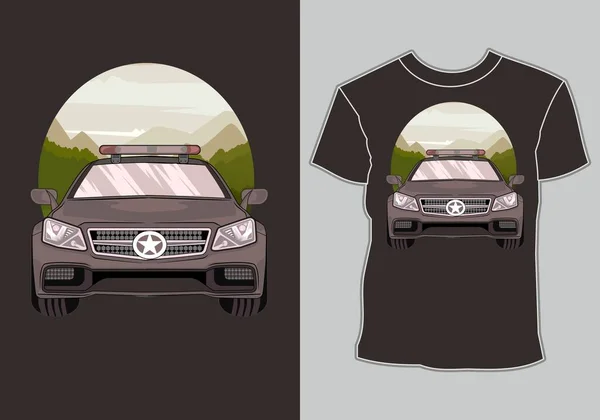 Racing Car Design Shirt Artwork Modern Sport Racing Car — Stock Vector