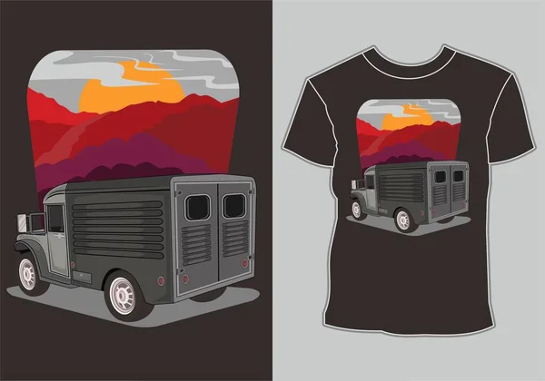Conception Shirt Pour Les Amateurs Camions — Image vectorielle