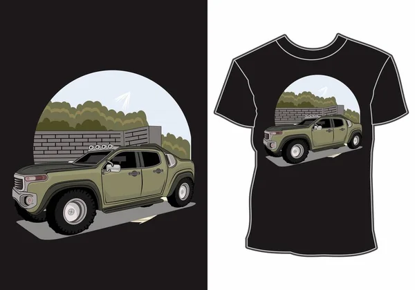 T恤探险车的设计 — 图库矢量图片