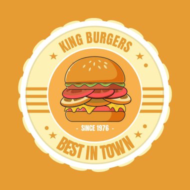 King burger düz tasarım.
