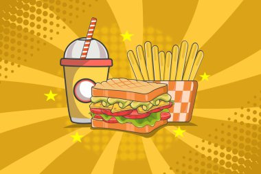 Fast food düz tasarım