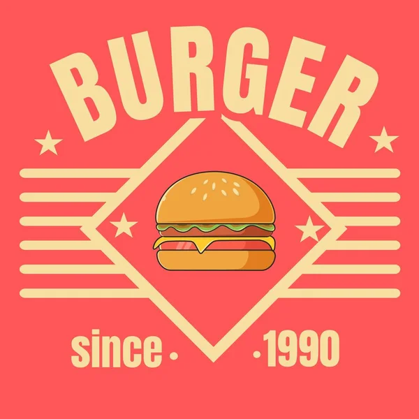 Burger Lapos Kialakítású Vektor — Stock Vector
