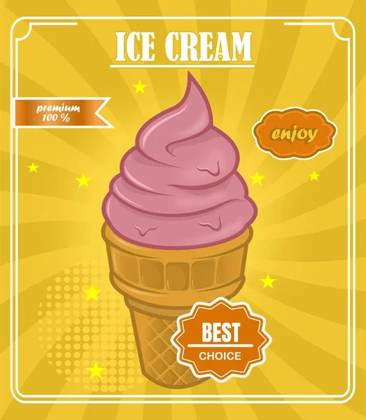 Ice Cream Flat Design — Stock Vector