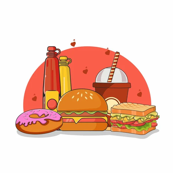 Fast Food Plat Vecteur Conception — Image vectorielle