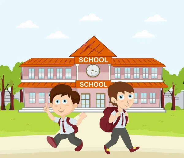 Terug Naar School Naar Huis Nieuw Normaal Plat Ontwerp — Stockvector