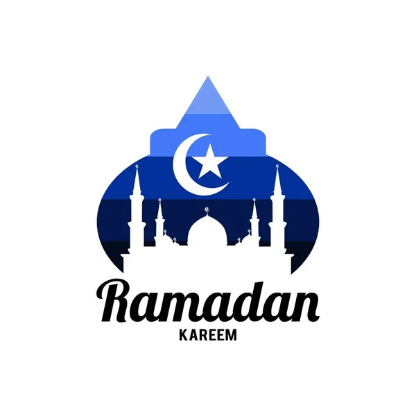 Ramadan Kareem Scene Met Moskee Masjid — Stockvector