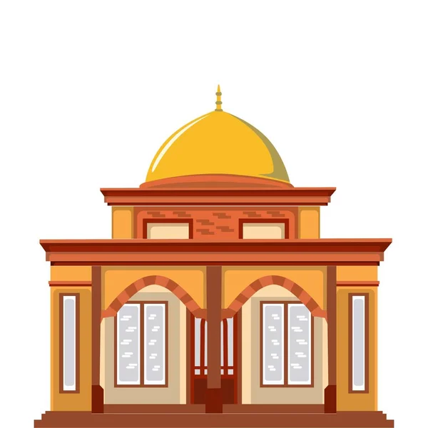 Islamitische Moskee Gebouw Plat Ontwerp Illustratie — Stockvector