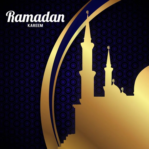 Ramadan Kareem Scène Met Moskee — Stockvector