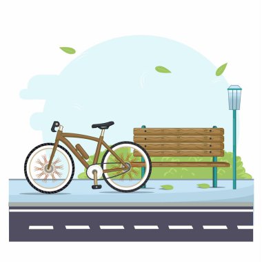 Yaz mevsiminde yol kenarındaki bisiklet tepesi