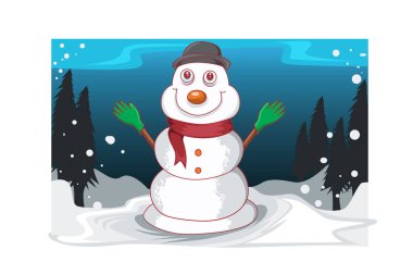 Kardan adam vektör el çizimiyle Noel 'i evlendir