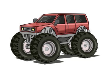 Canavar kamyon vektör illüstrasyonu