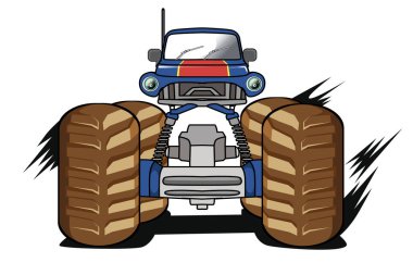 Off-road canavar kamyon vektör çizimi