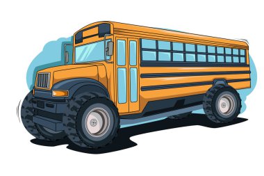 okul servisi vektör illüstrasyonu