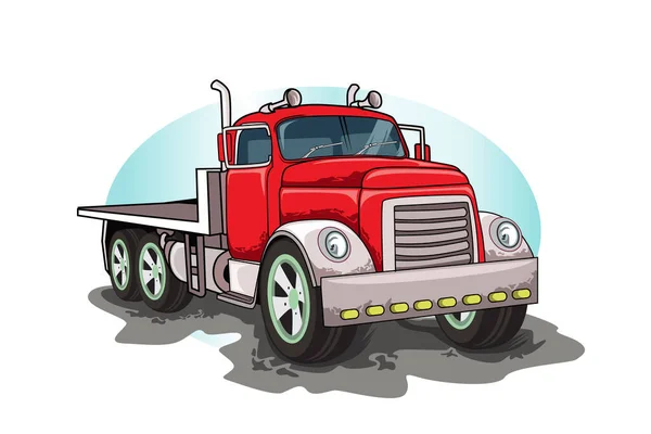 Ilustração Clássica Vetor Caminhão Grande — Vetor de Stock