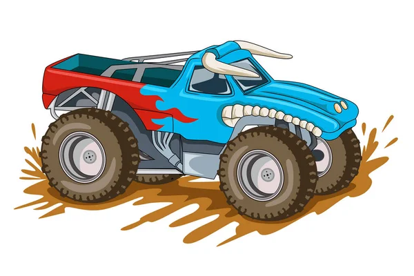 Bull Monster Truck Vektor Illustration — Stock vektor