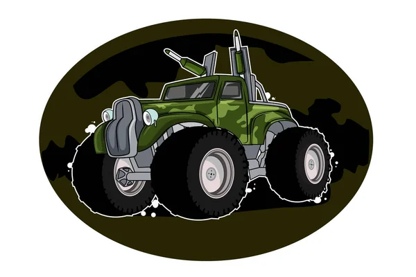 Armáda Monster Truck Auto Vektor Ilustrace — Stockový vektor