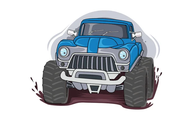 Klassieke Monster Truck Vector Illustratie — Stockvector