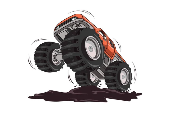 Monster Truck Samochód Wektor Ilustracja — Wektor stockowy