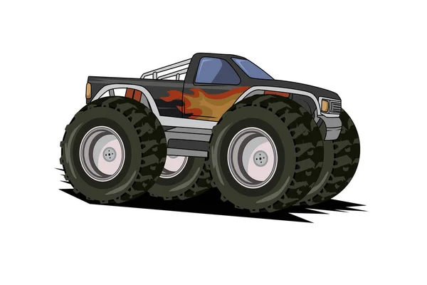Monstro Caminhão Carro Vetor Ilustração — Vetor de Stock