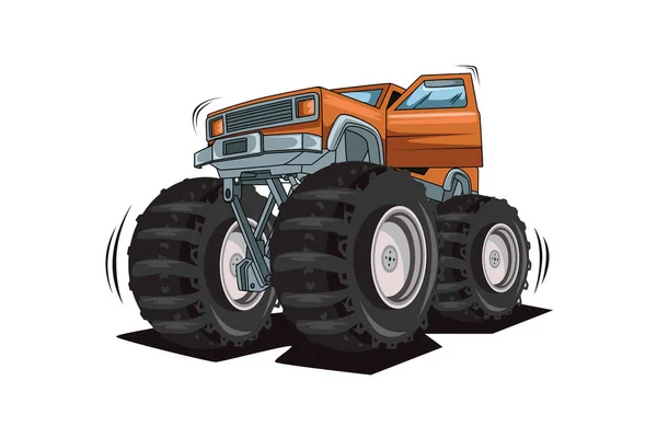Big Monstru Camion Auto Vector Ilustrare — Vector de stoc