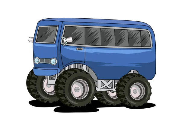 Klassisk Buss Monster Bil Vektor Illustration — Stock vektor